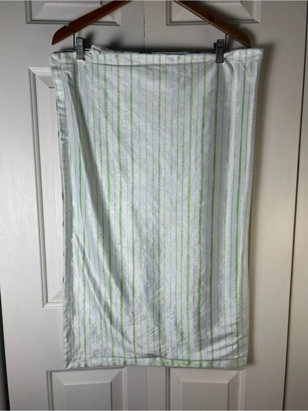 SL Home Fashions Avocado Baby Blanket Green White Stripes Security Lovey